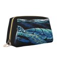 thumbnail image 2 of Picia Ocean Turtle Print Leather Makeup Bag Make Up Bag Travel Toiletry Bag for Her Girlfriend Teacher Teen Girl Gifts, 2 of 8
