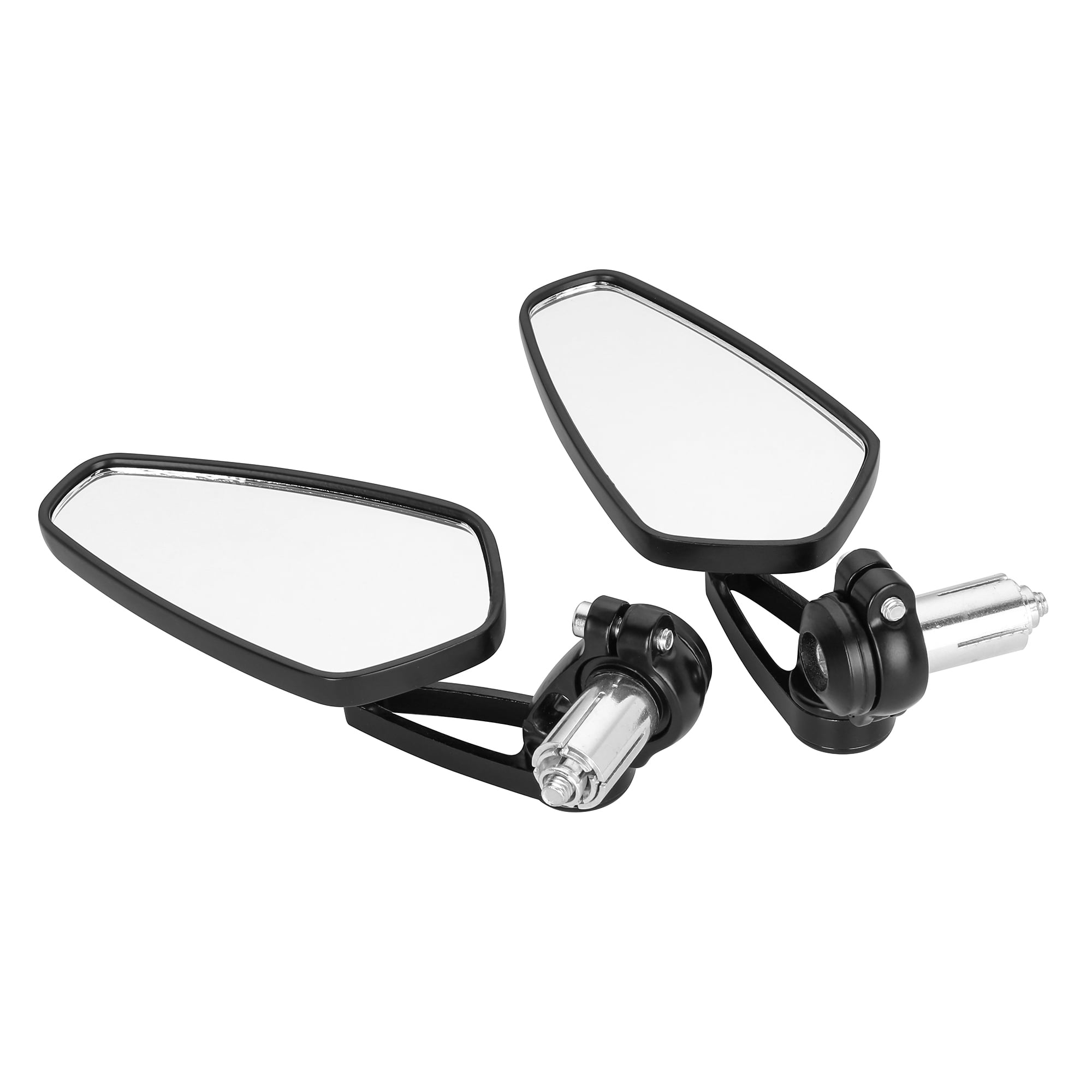2Pcs Universal Motorcycle Mirrors, Handlebar Rear View Side Mirror Compatible for Bike, Scooter, ATV, UTV, Dirt Bike and More, Black