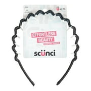Scunci Fabric Covered Plastic Claw Headband in Black