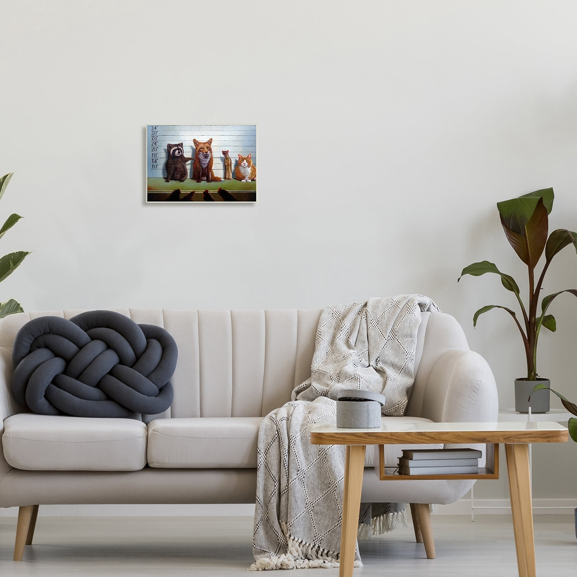 Stupell Industries Humorous Wildlife Farm Animals Interrogation Lineup Wood Wall Art, 15 x 10, Design by Lucia Heffernan