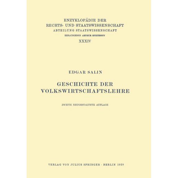 Geschichte Der Volkswirtschaftslehre, (Paperback)