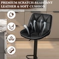 thumbnail image 5 of Hawsaiy Bar Stools Set of 2, Adjustable Swivel Counter Height Bar Stools with Back, Upholstered Modern Barstools with Diamond Stitching, Black, 5 of 11