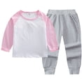 thumbnail image 2 of Girls Boys Long Sleeved Trousers Suit Warm Solid Color Girls Suit Back-To-School Pajamas & Dailywear Set 6-12 Months 12-24 Months 2T 3T 4T 5T 6T Set 9-10 Years, 2 of 5