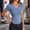 *Blue, variant on ClodeEU Women's Lace Trim V Neck Slim Fit Short Sleeve Tee, Solid Color Base Laye T Shirts Purple,Womens Plus L