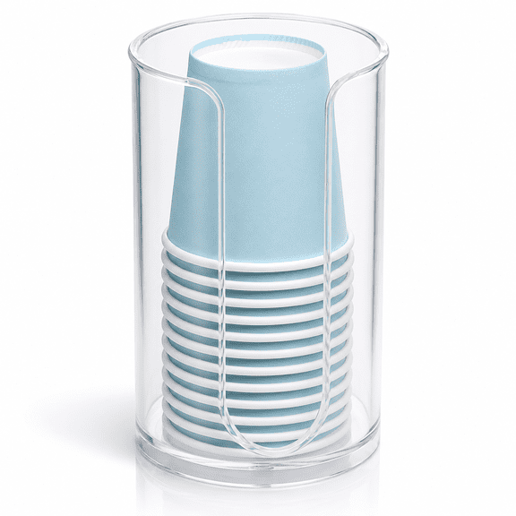 Plastic Bathroom Cup Dispenser,3 oz Small Disposable Paper Cups Holder for Bathroom Vanity Countertop's Rinsing/Mouthwash Cups