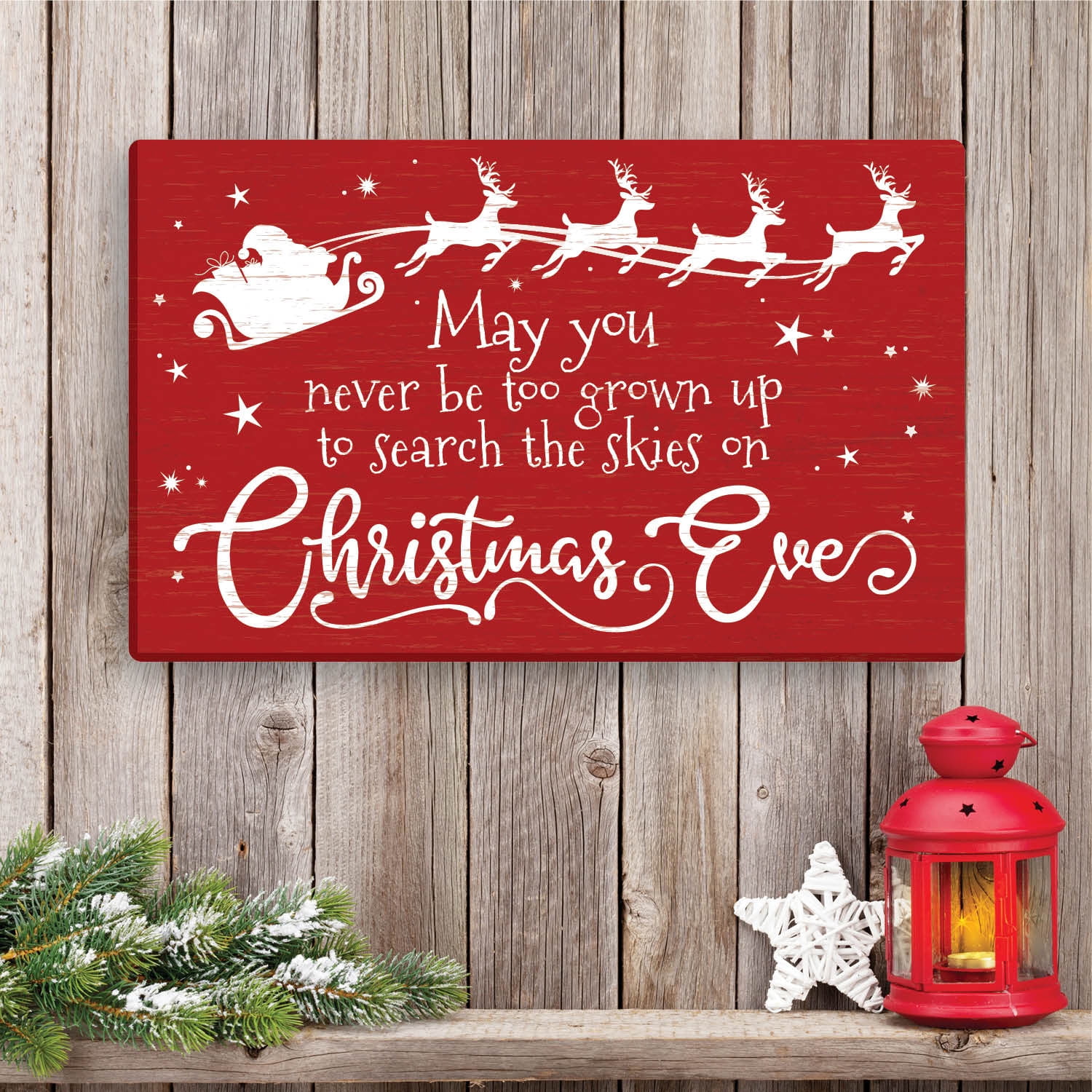 Personalized Planet 11x14 Never Too Grown Up Red Christmas Canvas Wall Art