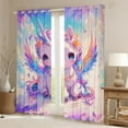 thumbnail image 2 of Feelyou Magical Unicorn Child Curtains Pack of 2 (42x84 Each), Dreamy Cartoon Animal Curtains Blackout, Flower Floral Bedroom Curtains, Curtains and Drapes Home Decor, 2 of 6
