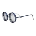 thumbnail image 3 of Round Circle Lens Dimensional Binocular Rim Metal Frame Hustler Sunglasses Navy - Silver Mirror, 3 of 4
