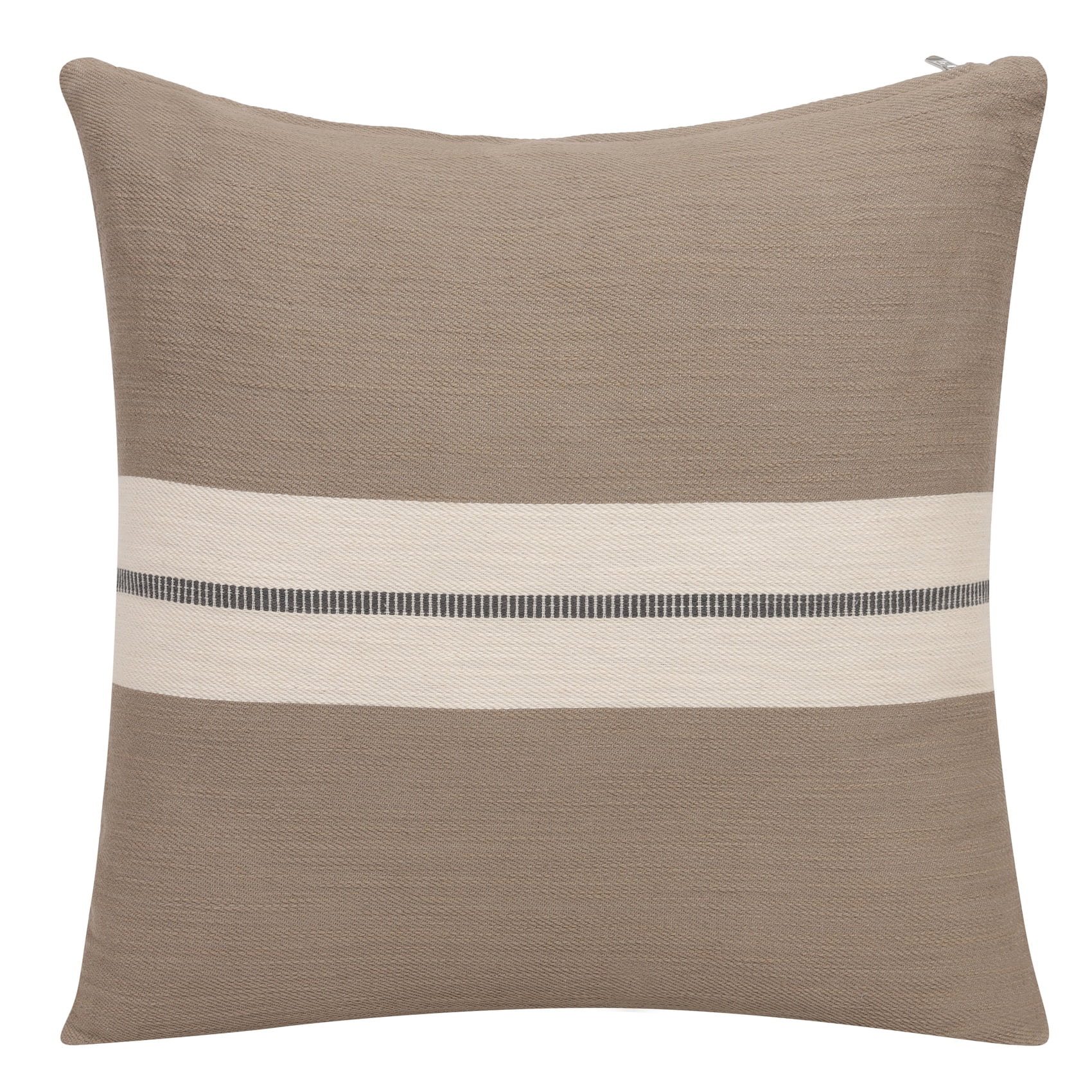 Ox Bay Xander 20" x 20" Taupe Striped Cotton Adult Decorative Throw Pillow