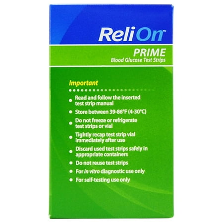 ReliOn Prime Blood Glucose Test Strips, 25 Ct - Best Diabetic Supplies