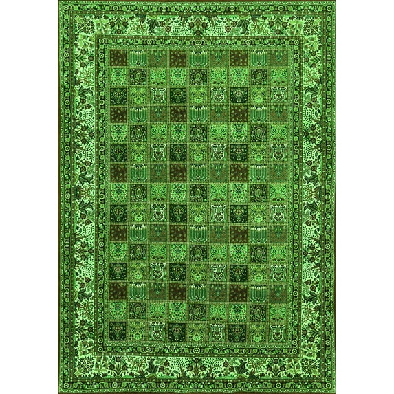 Ahgly Company Indoor Rectangle Persian Green Traditional Area Rugs, 8' x 10'