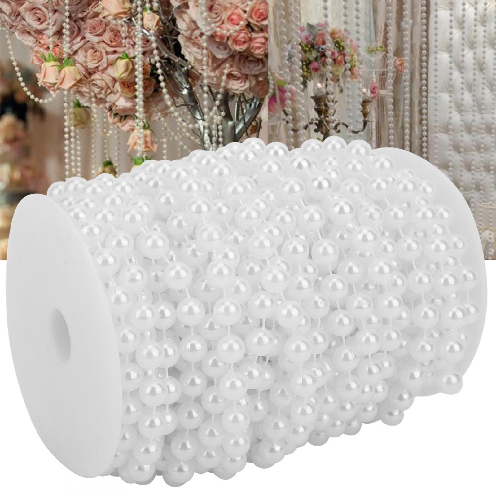 10mm  Decoration Hanging Beads, Pearl Bead String, Strong For Hair Stying Festivals Weddings Parties White