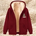 thumbnail image 2 of SELONE Womens Zip up Sweatshirt Active Christmas Tree Fleece Jacket Zipper Long Sleeve Hoodies with Pocket Cute Tops, 2 of 3
