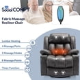 thumbnail image 3 of SOCIALCOMFY Manual Swivel Glider Rocker Recliner Chair with Heated Massage, 360° Swivel Overstuffed Lounge Chair with 2 Cup Holders, Side Pockets & USB Ports for Living Room, Gray, 3 of 7