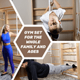 thumbnail image 3 of Wooden Swedish Ladder Wall Set – Kids Stall Bars for Exercise – Swedish Gymnastic Wall Gym – Playground, 3 of 5