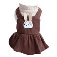 thumbnail image 1 of Dog Cat Dress Jumpsuit, Fashion Cute Rabbit Printed Soft Skin-friendly Cozy Thickened Knitted Fuzzy Lining Plush Winter Warm Romper Coat Pet Clothes Costume for Puppy Daily Wear, 1 of 8