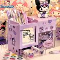 thumbnail image 2 of Kawaii Sanrio Kuromi My Melody Cinnamoroll-caja de almacenamiento de papelería para escritorio, contenedor de bolígrafos de gran capacidad, regalo de cumpleaños para niños, 2 of 4