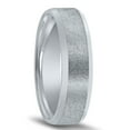 thumbnail image 2 of SZUL Men's 6mm Stone Finish Wedding Band in 10K White Gold, 2 of 4