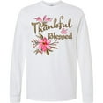 thumbnail image 3 of Inktastic Thankful and Blessed Inspirational Saying with Pink Flowers Long Sleeve T-Shirt, 3 of 5