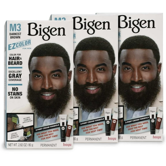 M3 Bigen EZ Color for Men Darkest Brown - 3 Pack