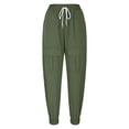 thumbnail image 6 of Lenpel Cargo Pants for Women Elastic High Waisted Drawstring Tapered Travel Hiking Pants Casual Athletic Joggers with Pockets, 6 of 7
