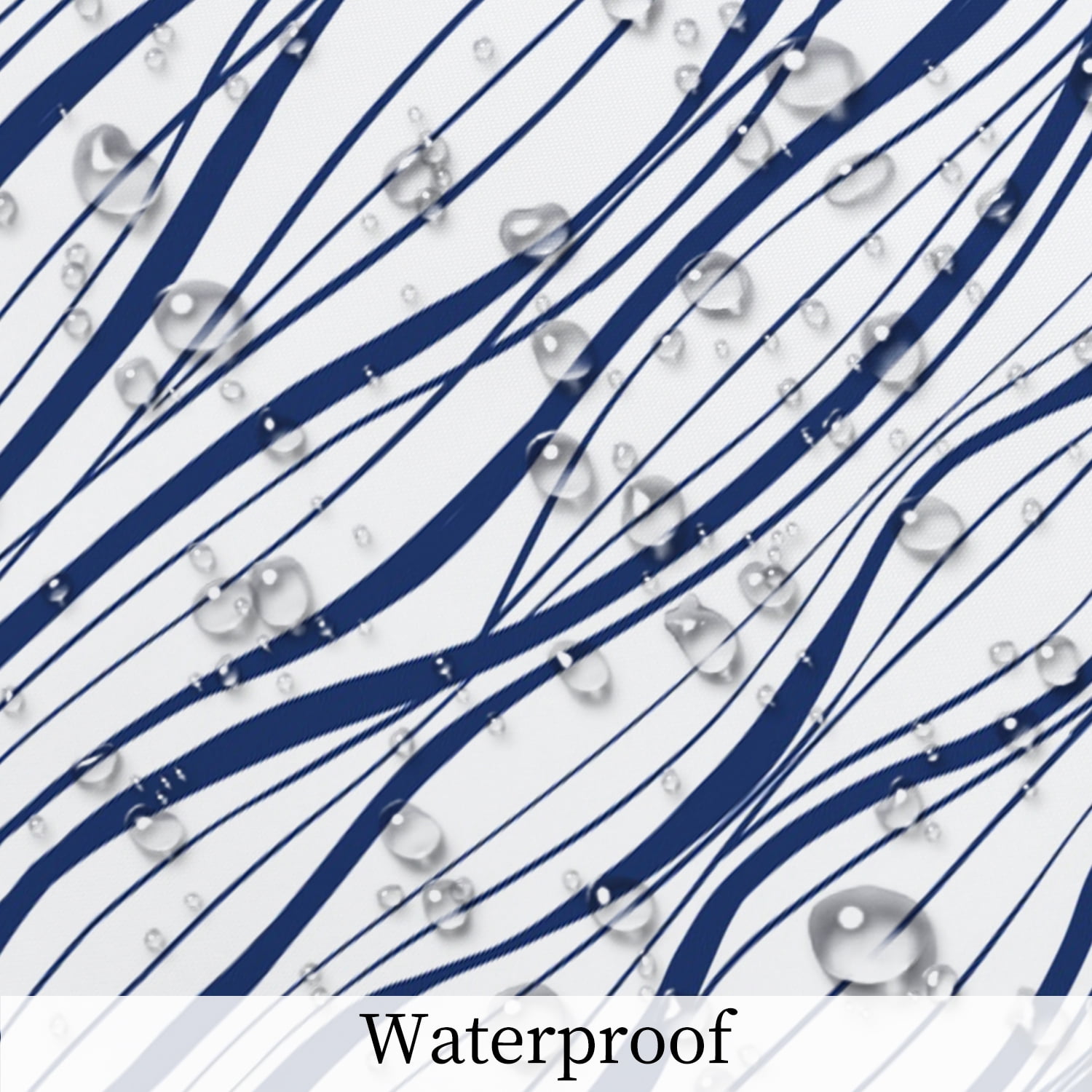 Pbobriich Abstract Striped Shower Curtain for Bathroom Navy Blue Modern Minimalist Shower Curtain with Hooks,72x78 Inches
