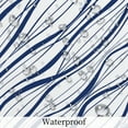 thumbnail image 4 of Pbobriich Navy Blue Striped Shower Curtains for Men Bathroom Abstract Modern Minimalist Shower Curtain with Hooks,72x72 Inches, 4 of 5