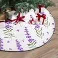 thumbnail image 3 of FMSHPON Lavender Flowers Xmas Christmas Tree Skirt Stand Mat for Holiday Party Decoration Indoor Outdoor 48 inches, 3 of 3