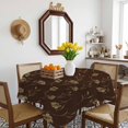 thumbnail image 3 of Brown Floral Table Cloth Waterproof Tablecloths, Vintage Spring Botanical Flowers Tablecloth Dining Table Cover for Kitchen Party Tabletop Outdoor, Square Tablecloth 54x54 Inch, 3 of 9