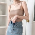 thumbnail image 3 of Summer Women Ladies Vest Knitted Ribbed Crop Tops Tank Top Spaghetti Strap Camisole, 3 of 5
