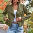 thumbnail image 3 of Oplxuo Womens Faux Leather Jackets Suede Fall Fashion 2025 Outfits Winter Clothes Open Front Cropped Coat Outwear, 3 of 5