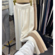 thumbnail image 1 of Pantalones acampanados de punto de visón grueso para mujer, holgados, drapeados, de pierna recta, para otoño e invierno, para adelgazar, 1 of 4