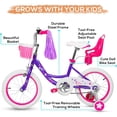thumbnail image 2 of hykolity 16 inch Kid Bikes for Age 4-7 Years Old, Girl Bikes in Pink Rider Height 41-53 inch with Adjustable Seat, Doll Seat and Training Wheel, 2 of 7