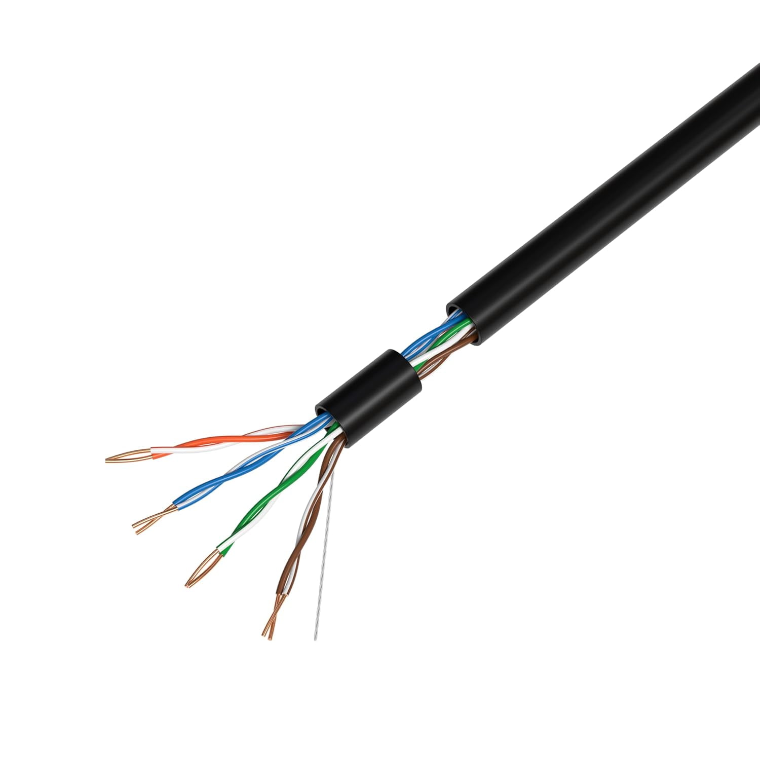 500ft Cat5e Solid 24AWG Ethernet Network Cable – UTP Unshielded Bulk LAN Copper Clad Aluminum Wire Pull Box for Internet, Router, Switch, PC, Black