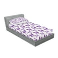 thumbnail image 2 of Ambesonne Butterfly Fitted Sheet & Pillow Sham Set, Modern Poly Effect, Twin, Purple Pale Blue White, 2 of 2