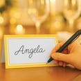 thumbnail image 3 of White Cardstock Place Cards with Gold Border, 2" x 4", Pack of 100, 3 of 4