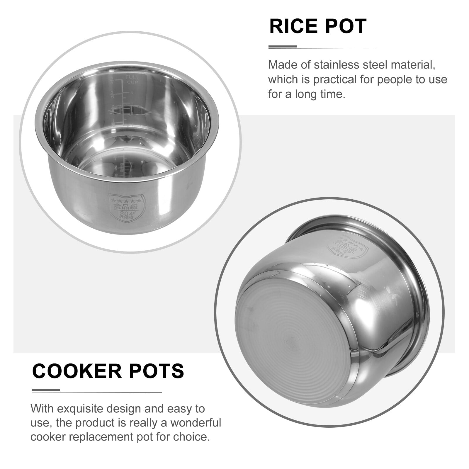 Cabilock Rice Cooker Liner Rice Cooker Pot Rice Cooker Inner Pot Rice  Cooker Replace Liner Cooker Liner Container Electric Cooker Rice Pot  Stainless Steel Household Electric Pressure Cooker - Yahoo Shopping