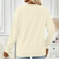 thumbnail image 4 of Womens Long Sleeve V Neck Shirts Casual Loose Tunic Tops Business Work Blouses Fall Lightweight Sweatshirt Pullover, 4 of 5
