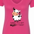 thumbnail image 4 of Inktastic Sorry, I'm a Bit Moody Today Cute Cow Pun Women's V-Neck T-Shirt, 4 of 5