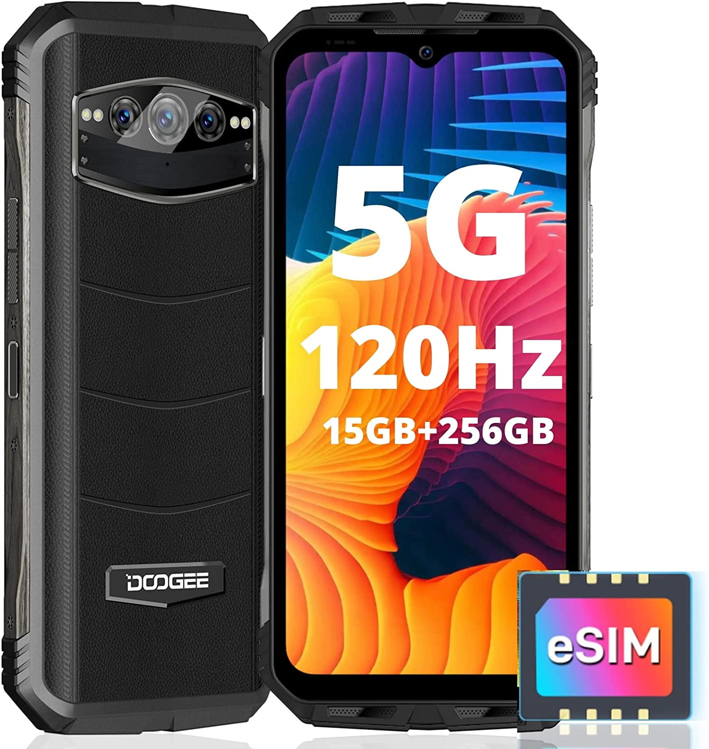 DOOGEE Rugged Smartphone(2023), V30 eSIM Dual 5G 15GB+256GB Rugged Phone  Unlocked, 6.6