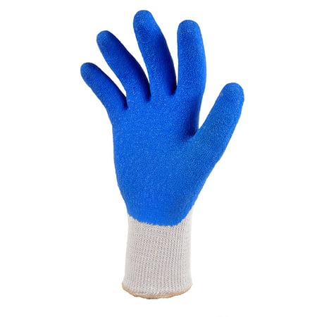 G & F 1630 Heavy Duty Rubber Latex Coated Work Gloves for Construction, Blue, Men\\\'s Small, 3 Pair