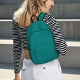 thumbnail image 5 of Xecao Teal Canvas College Laptop Backpack, a durable rucksack designed for both men and women, ideal for travel, school, and daily use-Small, 5 of 5