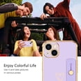 thumbnail image 2 of iPhone 13 Case, iPhone 13 Phone Case Love Heart Cute Case with Wristband Kickstand Holder Soft TPU Plating Bumper Protective Slim Shockproof iPhone 13 Case Cover for Girls Women, Purple, 2 of 14