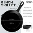 thumbnail image 5 of Pre-Seasoned Cast Iron Skillet (8-Inch) with Glass Lid and Handle Cover Oven Safe Cookware - Heat-Resistant Holder - Indoor and Outdoor Use - Grill, Stovetop, Induction Safe, 5 of 5