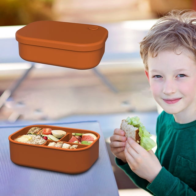TIMIFIS Heated Lunch Food-Grade Silica Gel Lunch Box- Office Workers-Split Fresh-Keeping Box- Lunch Box-Microwave Oven Special Heating Lunch Box Meal Prep Containers Kitchen Gadgets