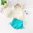 thumbnail image 2 of WAYUTE Girls Swimsuits 3 Piece Swimwear Ruffle Trim Comfortable Tankini Top with Swim Shorts for Toddler Kids Pool Beach, 2 of 3