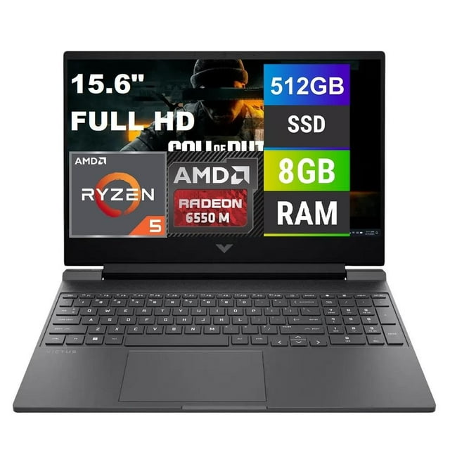 Laptop Gamer HP 9Z7L4UA ABA 8GB RAM 512GB SSD AMD Ryzen 5 RX 6550M Victus