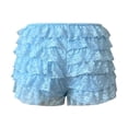 thumbnail image 7 of GEWSEY Ruffle Shorts Womens Bloomers Y2k Shorts Tiered Micro Booties Summer Women Ruffle Underwear Women (Blue, M), 7 of 7