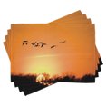 thumbnail image 1 of Ambesonne Bird Place Mats Set of 4, Migration Sunset Orange, Standard Size, Orange Black, 1 of 6