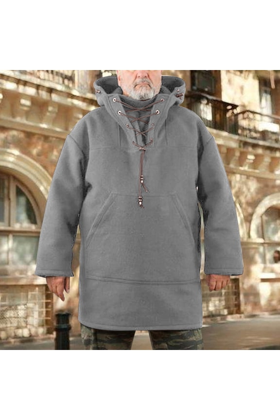 Sweatshirts Men's Winter Mid-length Casual Woolen Hooded Hoodie